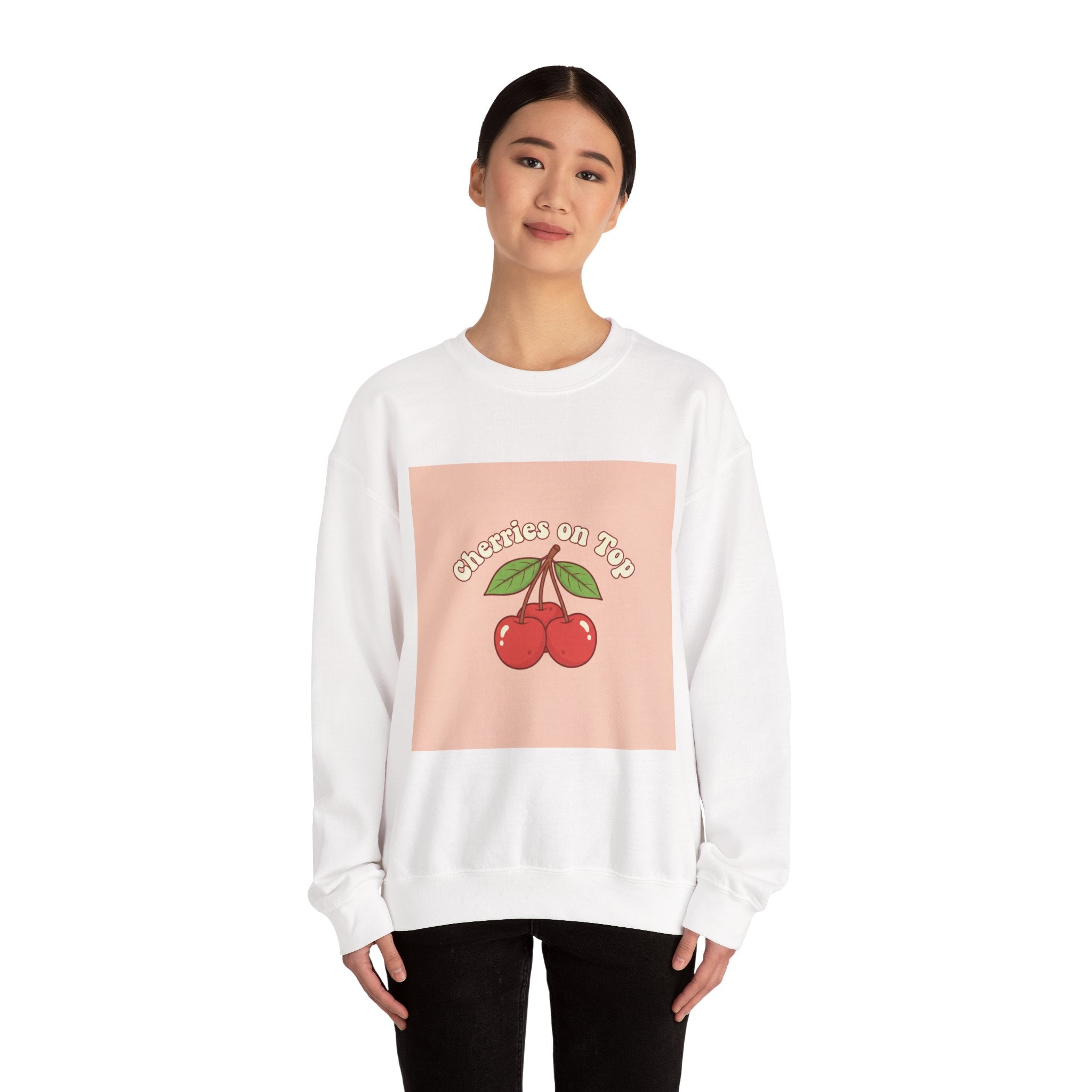 Cherry Graphic Crewneck Sweatshirt | kawaii retro fruit design